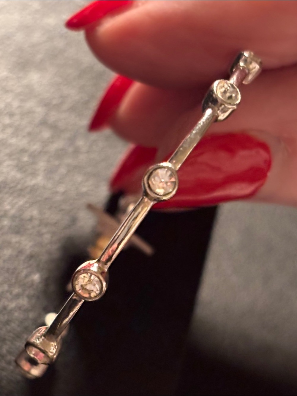 Bezel-Set EarringsnStation Hoops - Silver Tone EUC #DiamondLookalikes
